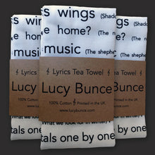 Load image into Gallery viewer, The Somewhere Between The Words Collection - Lyrics Tea Towel
