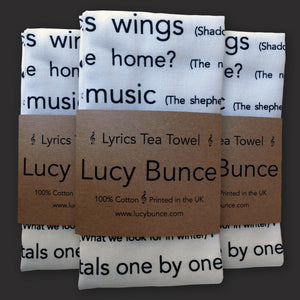 The Somewhere Between The Words Collection - Lyrics Tea Towel